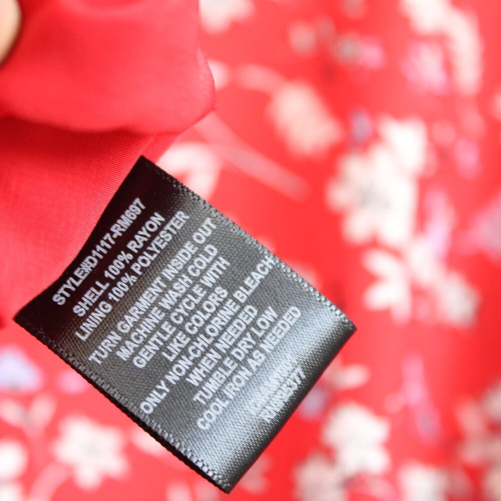 Sanctuary Red Girl On Fire Floral Faux Wrap V-Neck Dress Size Large - Picture 7 of 8